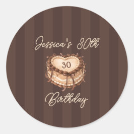 Koketten-Herz-Geburtstagstorte Runder Aufkleber