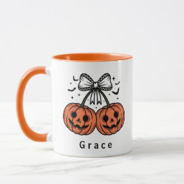 Koketten-Kürbis-Kirschen Personalisiertes Hallowee Tasse