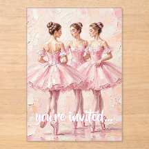 Koketten-Rosa-Ballerina-Geburtstagseinladung