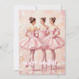 Koketten-Rosa-Ballerina-Geburtstagseinladung Einladung
