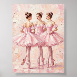 Koketten-Rosa-Ballerina-Ölgemälde (Poster) Poster