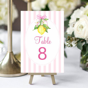 Koketten-Rosa-Limonen-Baby-Party Tischnummer