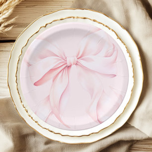 Koketten-Rosa-Schleifen-Papier-Serviette Pappteller
