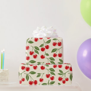 Koketten roten Süßkirschmuster Geschenkpapier