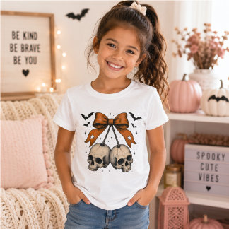 Koketten-Schädel-Schleife Halloween-Illustration T-Shirt