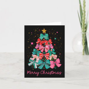 Koketten-Schleife-Frohe-Weihnachten-Xmas-Baum-Fami Karte