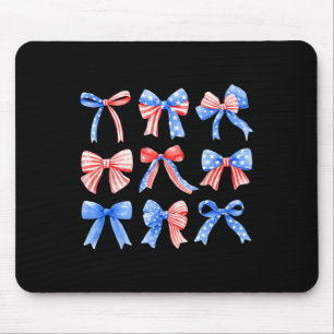 Koketten Schleifen Rot Weiß Blau USA-Flagge 4. Jul Mousepad