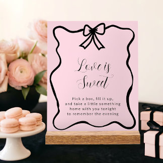 Koketten-Schwarze-Schleife-Blush-Verlobungsparty Acrylschild