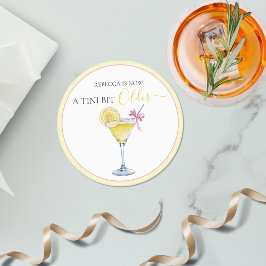 Koketten Zitronencocktail Ein Tini älterer Geburts Runder Pappuntersetzer