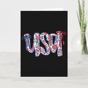 Kokettenbogen 4. Juli USA Floral USA für Frauen Karte