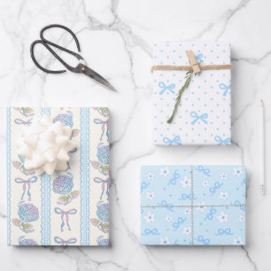 Kokettenbogen Pastellblau Süße Geschenkpapier Set