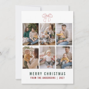 Kokettenbogen Rot Frohe Weihnachten 6-Foto-Collage
