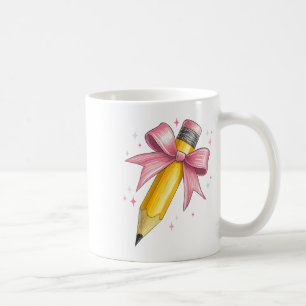 Koketter Bogen Bleistift Lehrer Schüler Erster Tag Kaffeetasse