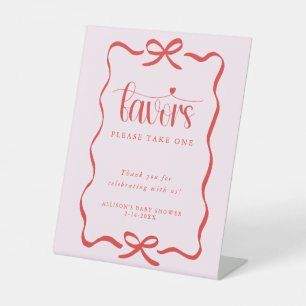 Koketter Bogen Herz rosa rote Babyparty-Geschenke Sockelschild