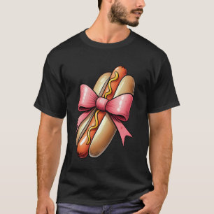 Koketter Bogen Hot Dog Hotdog Muttertag Rosa Band T-Shirt