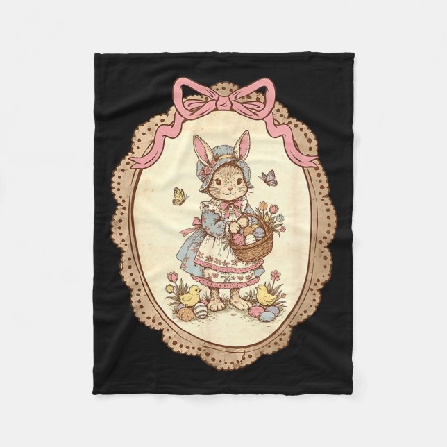 Koketter Bogen Lustiger Hase Bunny Eier Frohe Oste Fleecedecke (Vorderseite)