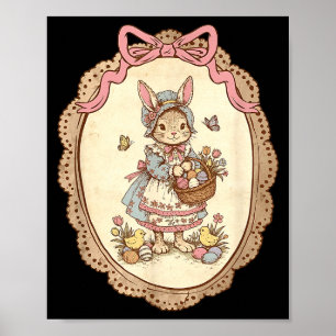 Koketter Bogen Lustiger Hase Bunny Eier Frohe Oste Poster