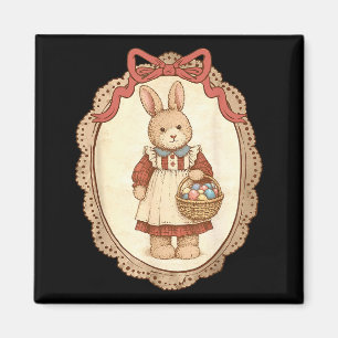 Koketter Bogen Lustiger Hase Eier Kaninchen Frohe Magnet