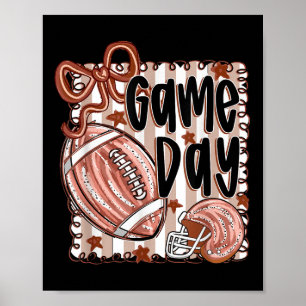 Koketter Bogen Lustiges Mädchen Football Spiel Tag Poster