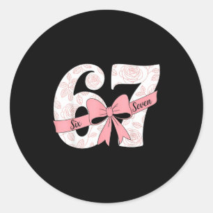 Koketter Bogen Nummer 67 Meme Nk Floral Runder Aufkleber
