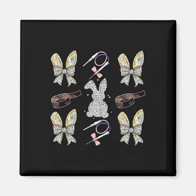 Koketter Bogen Phlebotomie Osterhase Phlebotomist  Magnet (Vorne)