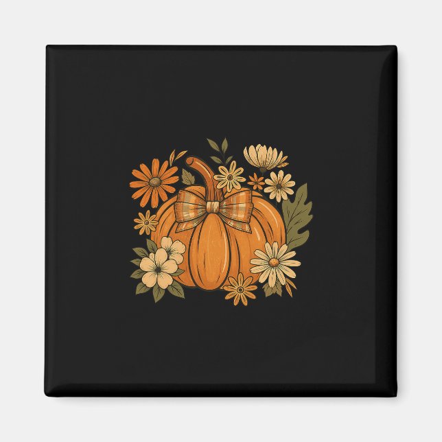 Koketter Bogen Retro-Kürbis Thanksgiving Rustikal  Magnet (Vorne)