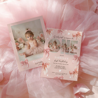 Koketter Bogen Rosa Girls Just wanna First Geburts Einladung