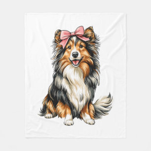Koketter Bogen Shetland Sheepdogs Hundemutter Mädc Fleecedecke