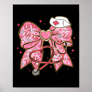 Koketter Bogen Xoxo Krankenschwester Valentinstag Poster