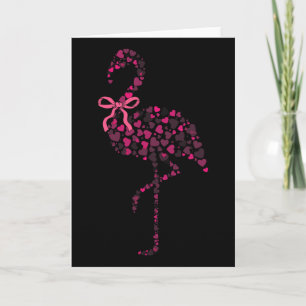 Koketter Flamingo Herz Süß Rosa Valentinstag Karte