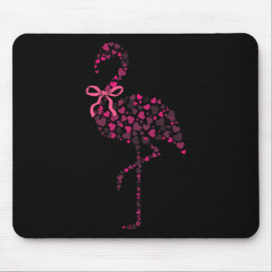 Koketter Flamingo Herz Süß Rosa Valentinstag Mousepad