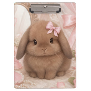 Koketter Hase rosa Schleife Klemmbrett
