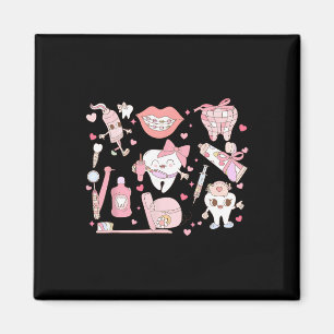 Koketter Zahnbogen Zahnärzteteam Valentinstag Zahn Magnet