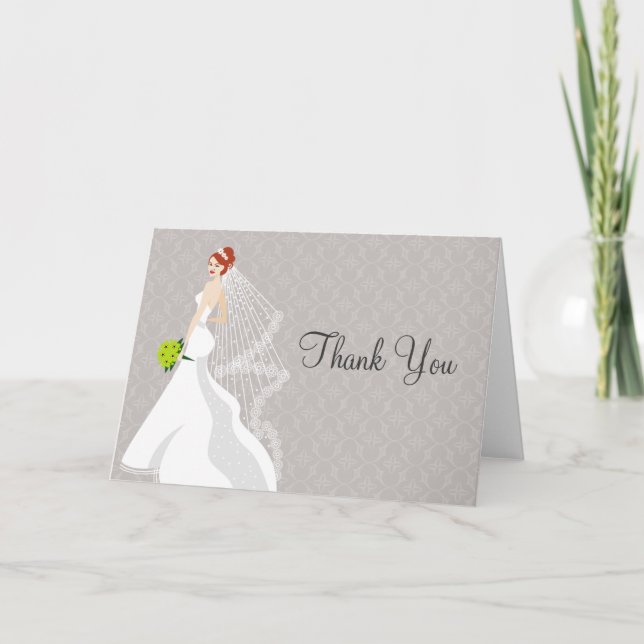 Kokettes Mist Brautparty Vielen Dank Dankeskarte (Vorderseite)