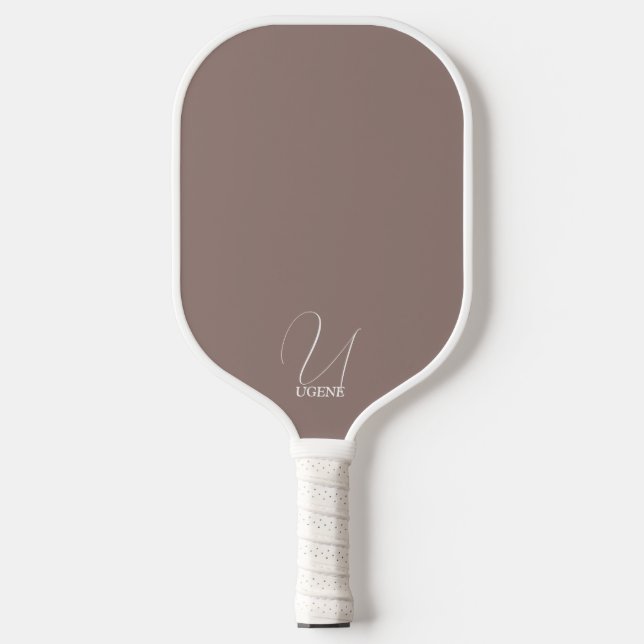 Koko-Braun monogrammiert Pickleball Schläger (Vorderseite)