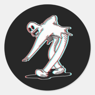 Koko Das Clown Ghost Glitch tanzen Runder Aufkleber
