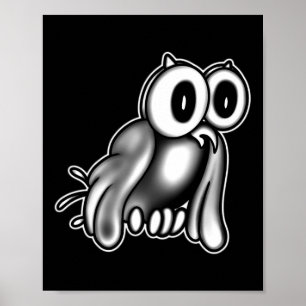 Koko Der Clown X Owl Ghost X Vintager Cartoon Poster