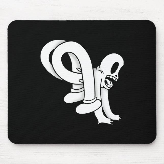 Koko The Clown Ghost Twisty Blackwork Mousepad (Vorne)