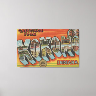 Kokomo, Indiana - Große Buchstabenszenen Leinwanddruck