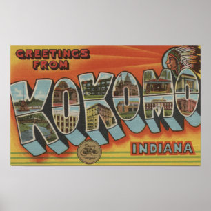 Kokomo, Indiana - Große Buchstabenszenen Poster