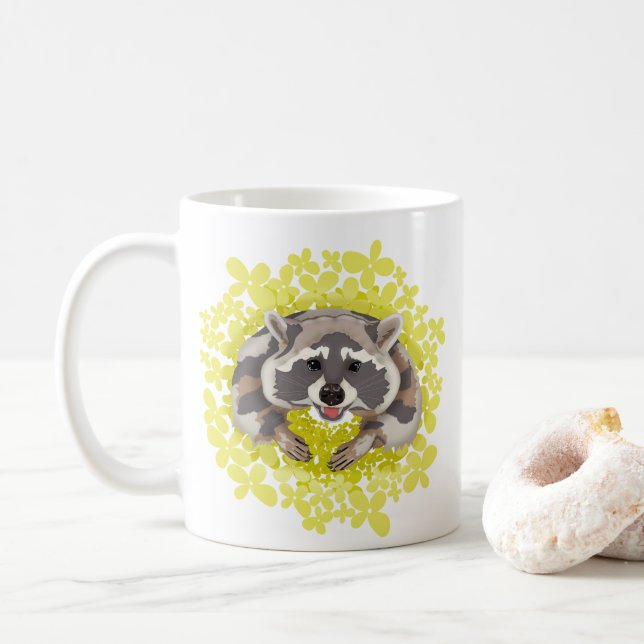 Kokon mit gelben Blumen Kaffeetasse (Mit Donut)