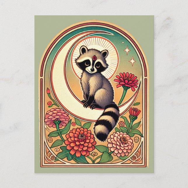Kokon mit Zinnias Postkarte (Vorderseite)