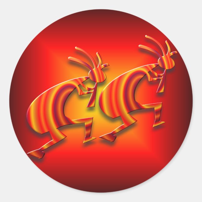 Kokopelli #73 runder aufkleber (Vorderseite)