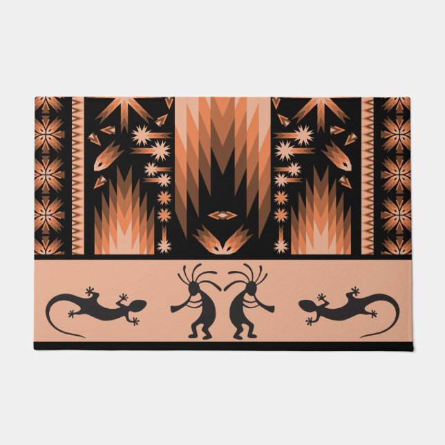 Kokopelli Amerikanische Ureinwohner Southwest Door Fußmatte (Vorderseite)