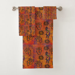 Kokopelli Art Badhandtuch Set