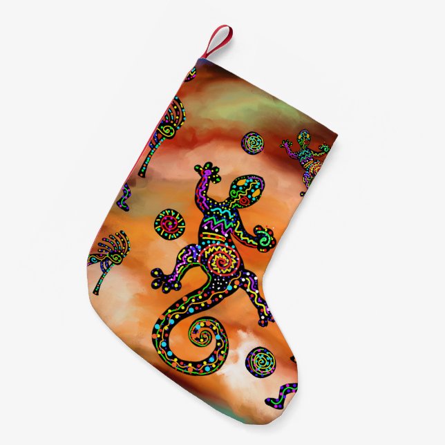 Kokopelli Art Kleiner Weihnachtsstrumpf (Vorderansicht (hängend))