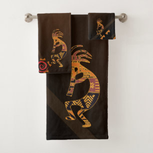 Kokopelli-Badetuch-Set im Southwestern Style Badhandtuch Set