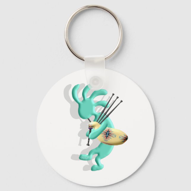 Kokopelli Bagpipe Schlüsselanhänger (Vorderseite)
