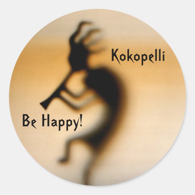 Kokopelli Be Happy Inspiration Aufkleber (Vorderseite)