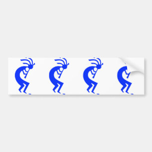 Kokopelli Blau Autoaufkleber